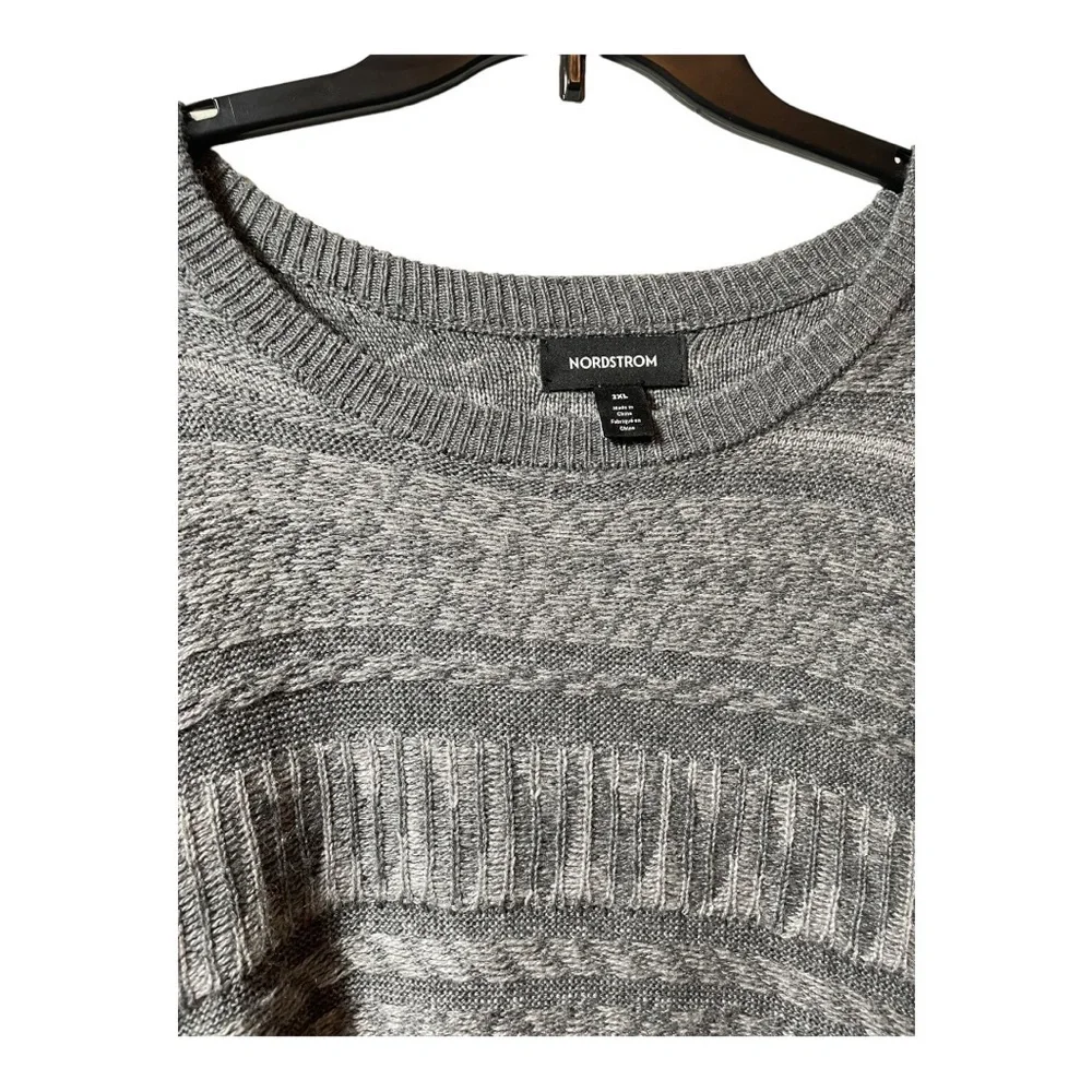 𝅺nordstrom tonal fair isle sweater dark gray
